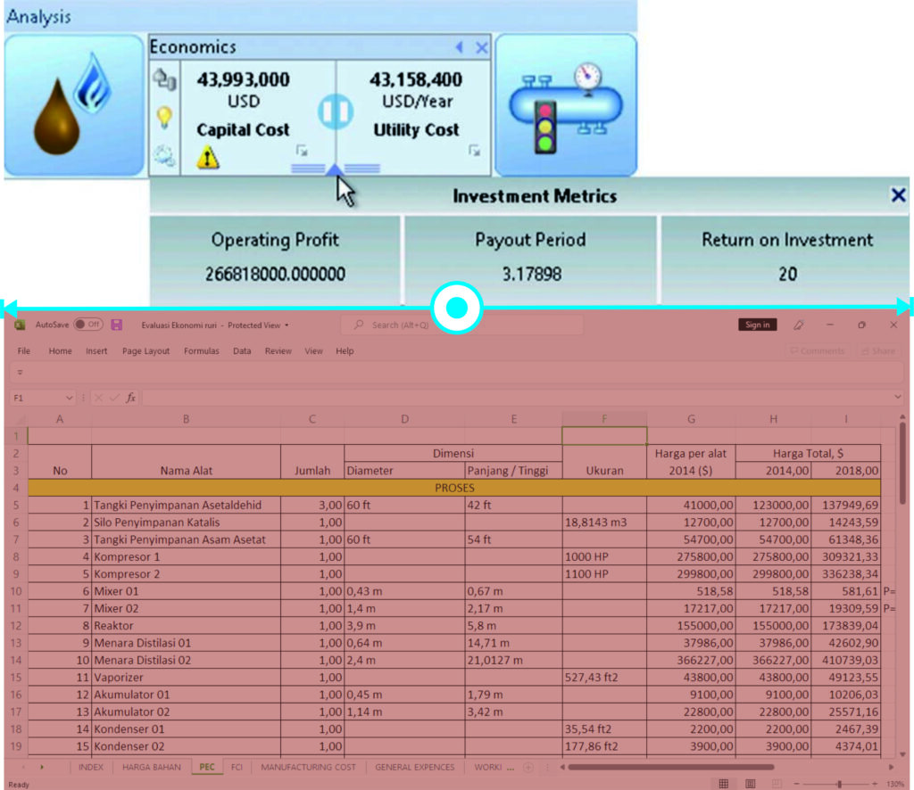 analisis ekonomi aspen vs excel